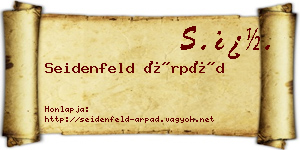 Seidenfeld Árpád névjegykártya